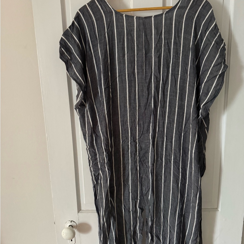 Striped Blue and White Duster